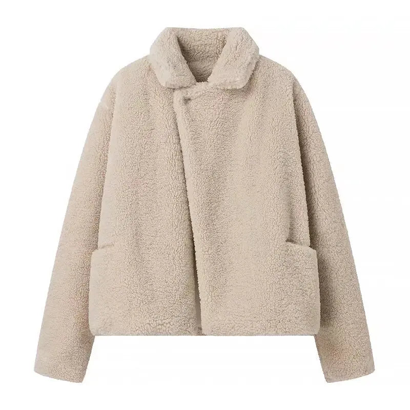 Zofia - Dam Kort Shearling-Jacka - Kort & Kasta